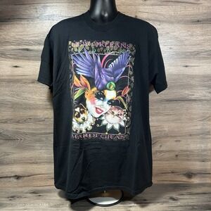 Vintage New Orleans Mardi Gras Black Pink Joker Graphic T-Shirt Size Men's XXL